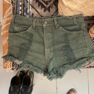 Olive green Levi shorts